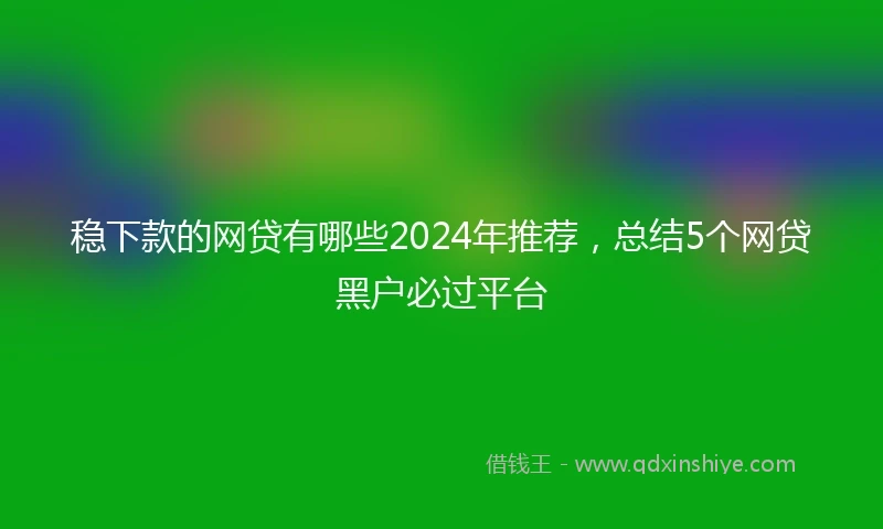 稳下款的网贷有哪些2024年推荐，总结5个网贷黑户必过平台