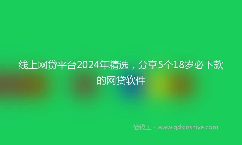线上网贷平台2024年精选，分享5个18岁必下款的网贷软件