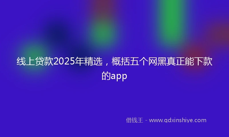 线上贷款2025年精选，概括五个网黑真正能下款的app