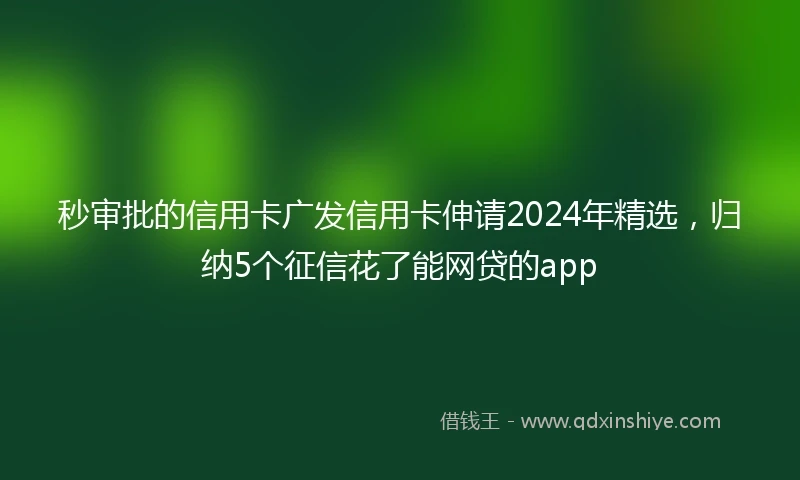 秒审批的信用卡广发信用卡伸请2024年精选,归纳5个征信花了能网贷的app