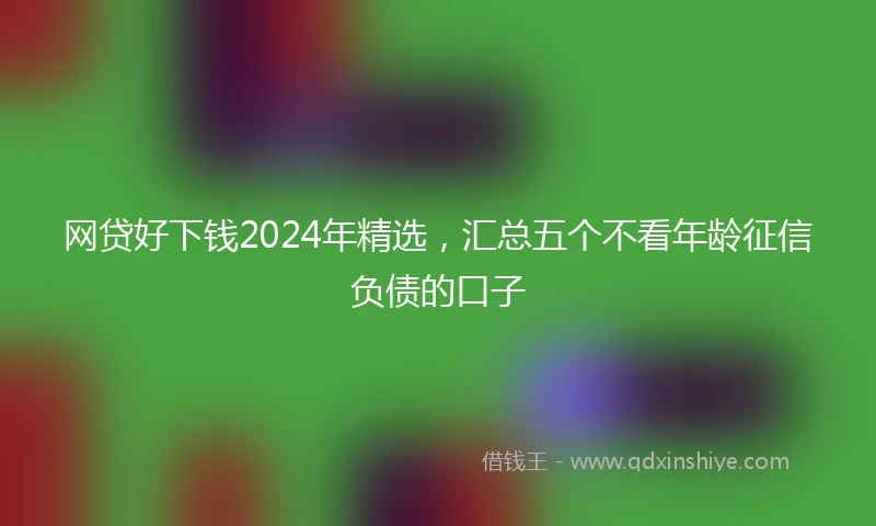 网贷好下钱2024年精选，汇总五个不看年龄征信负债的口子