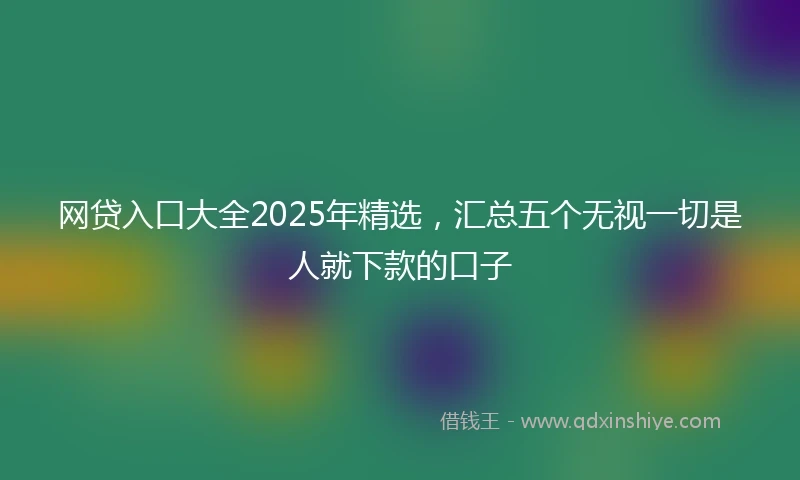 网贷入口大全2025年精选，汇总五个无视一切是人就下款的口子