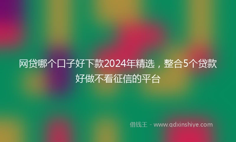 网贷哪个口子好下款2024年精选，整合5个贷款好做不看征信的平台
