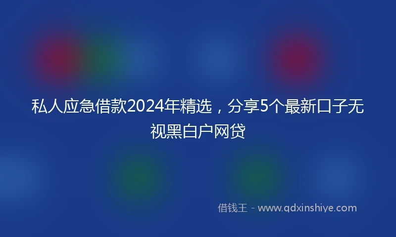 私人应急借款2024年精选，分享5个最新口子无视黑白户网贷
