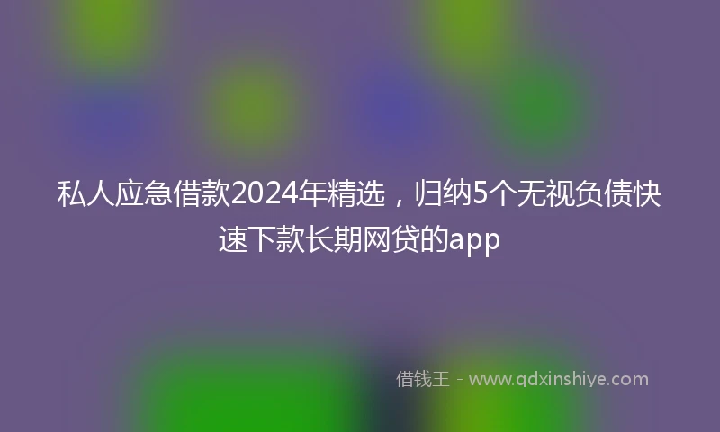 私人应急借款2024年精选，归纳5个无视负债快速下款长期网贷的app