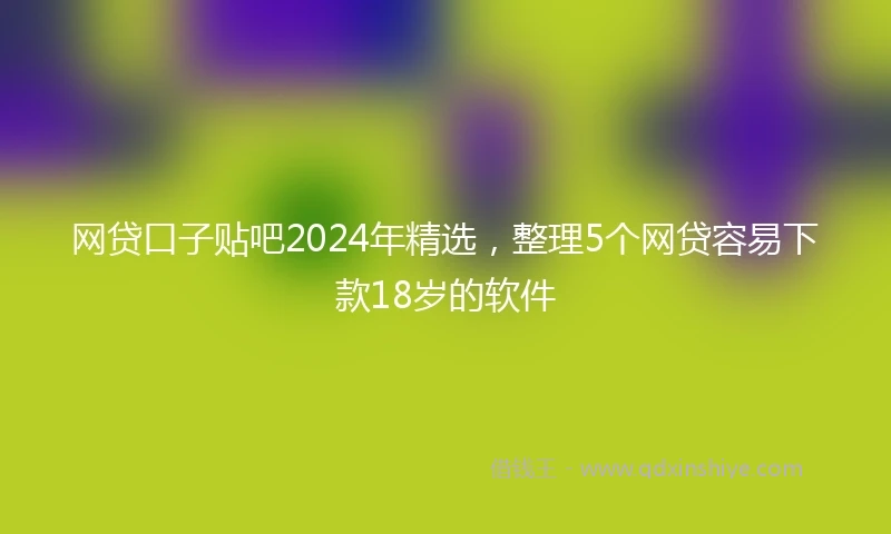 网贷口子贴吧2024年精选，整理5个网贷容易下款18岁的软件