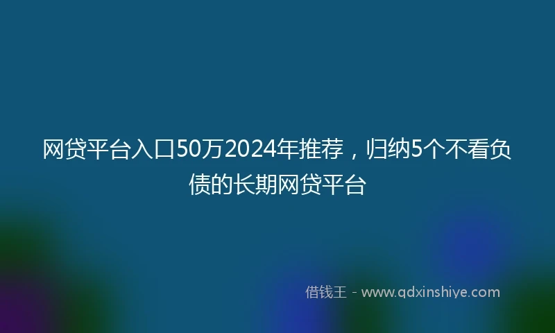 网贷平台入口50万2024年推荐，归纳5个不看负债的长期网贷平台