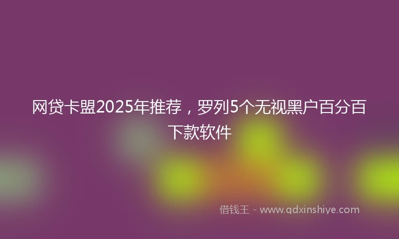 网贷卡盟2025年推荐，罗列5个无视黑户百分百下款软件