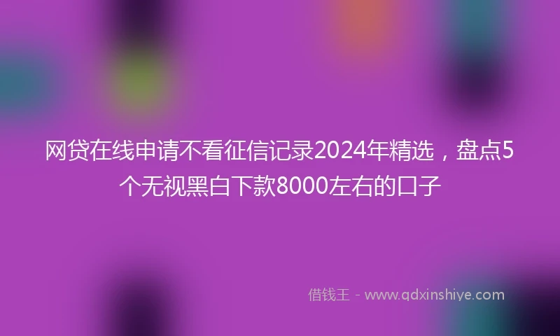 网贷在线申请不看征信记录2024年精选，盘点5个无视黑白下款8000左右的口子
