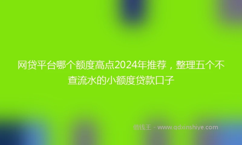 网贷平台哪个额度高点2024年推荐，整理五个不查流水的小额度贷款口子