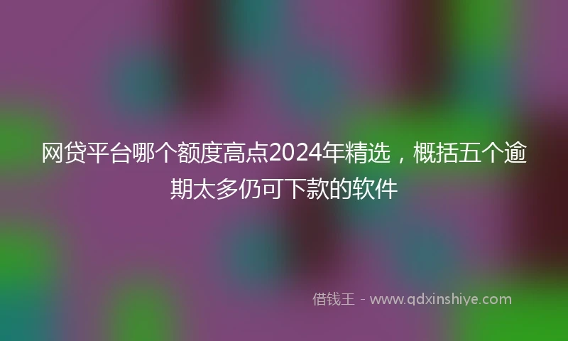 网贷平台哪个额度高点2024年精选，概括五个逾期太多仍可下款的软件
