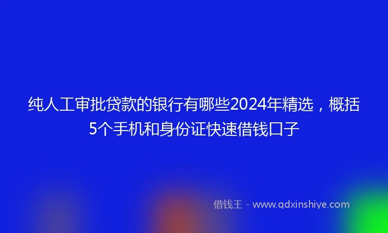 纯人工审批贷款的银行有哪些2024年精选，概括5个手机和身份证快速借钱口子