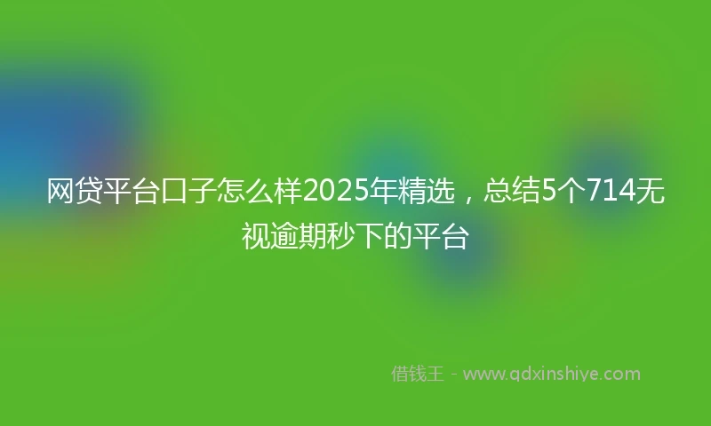 网贷平台口子怎么样2025年精选，总结5个714无视逾期秒下的平台
