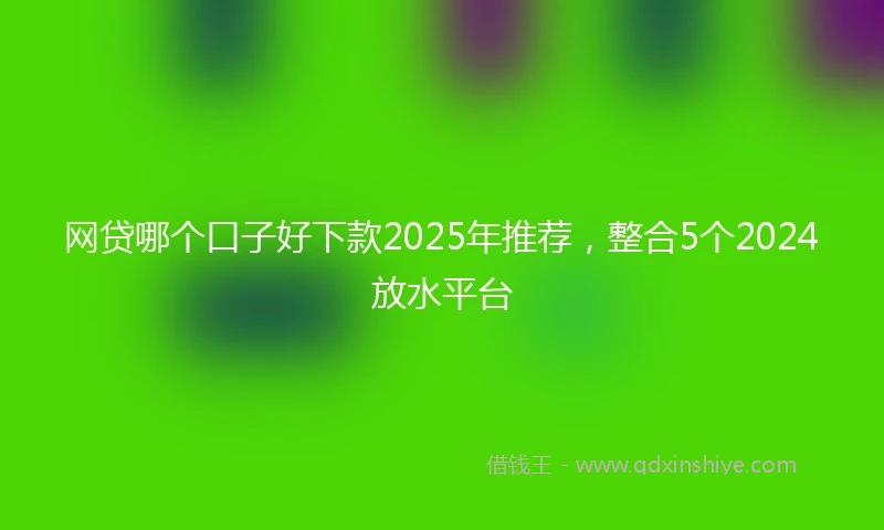 网贷哪个口子好下款2025年推荐，整合5个2024放水平台