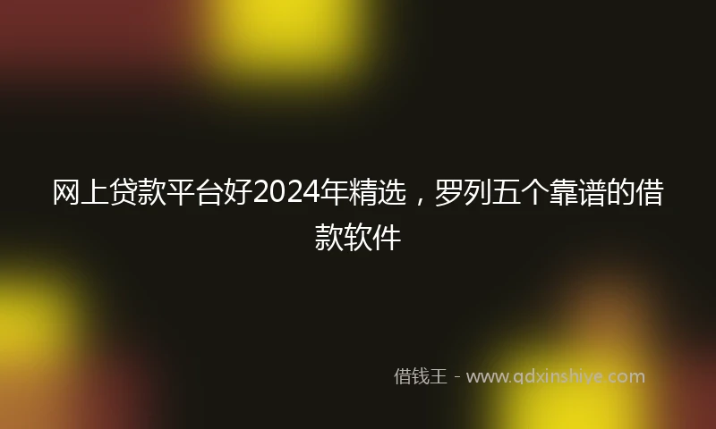 网上贷款平台好2024年精选，罗列五个靠谱的借款软件