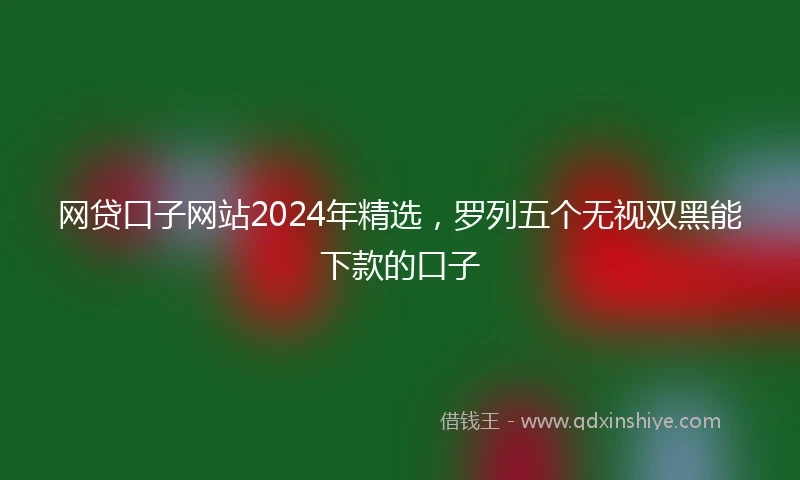网贷口子网站2024年精选，罗列五个无视双黑能下款的口子