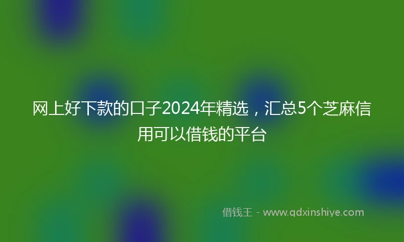 网上好下款的口子2024年精选，汇总5个芝麻信用可以借钱的平台