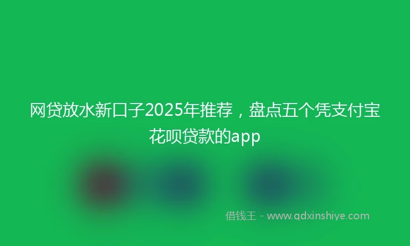 网贷放水新口子2025年推荐，盘点五个凭支付宝花呗贷款的app