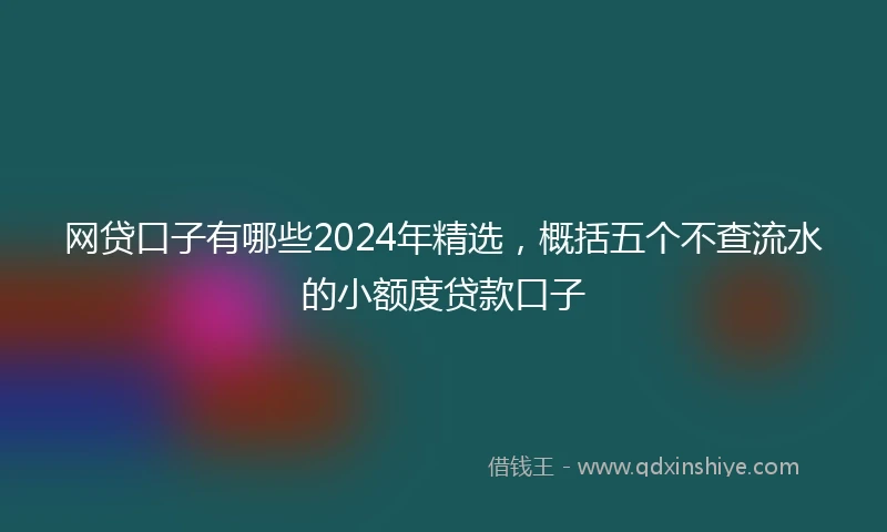 网贷口子有哪些2024年精选，概括五个不查流水的小额度贷款口子