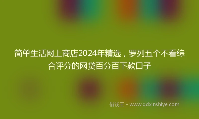 简单生活网上商店2024年精选，罗列五个不看综合评分的网贷百分百下款口子