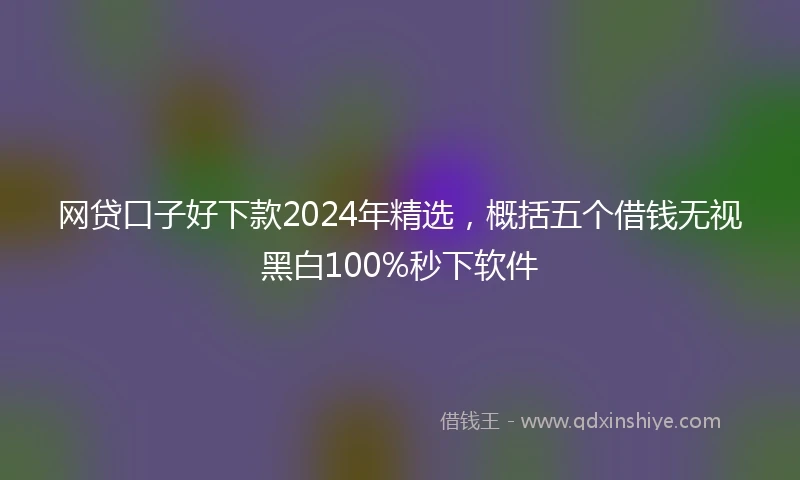 网贷口子好下款2024年精选，概括五个借钱无视黑白100%秒下软件