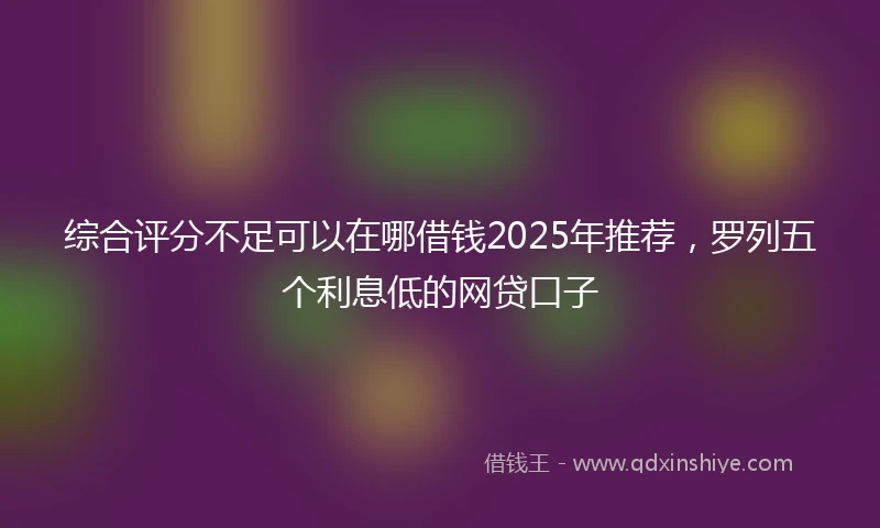综合评分不足可以在哪借钱2025年推荐，罗列五个利息低的网贷口子