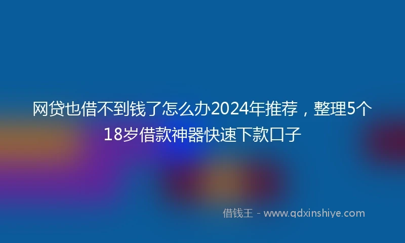 网贷也借不到钱了怎么办2024年推荐，整理5个18岁借款神器快速下款口子