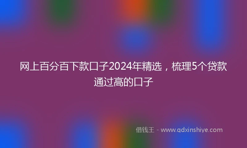 网上百分百下款口子2024年精选，梳理5个贷款通过高的口子