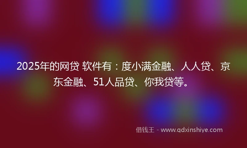 2025年的网贷 软件有：度小满金融、人人贷、京东金融、51人品贷、你我贷等。