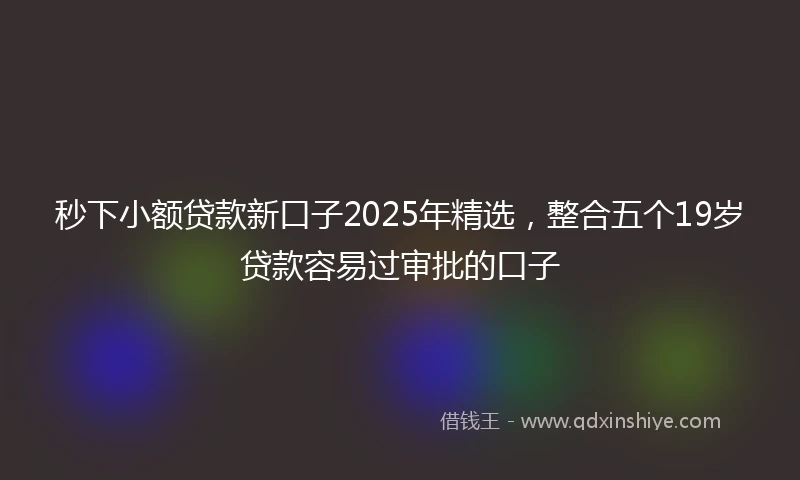 秒下小额贷款新口子2025年精选，整合五个19岁贷款容易过审批的口子