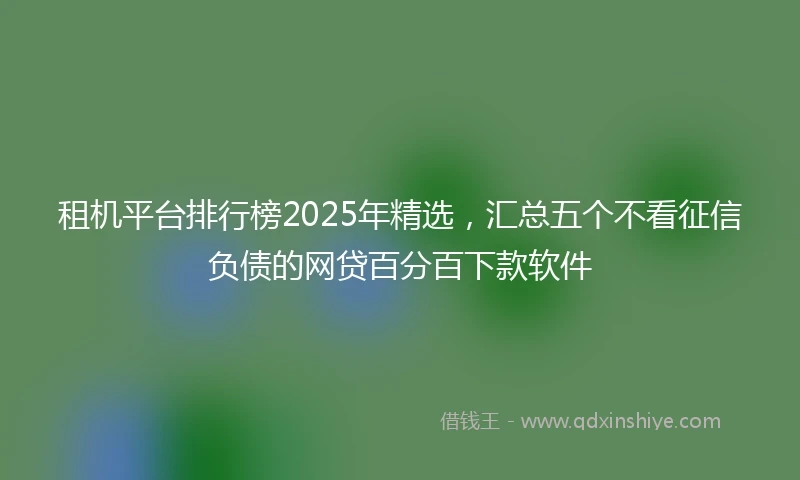 租机平台排行榜2025年精选，汇总五个不看征信负债的网贷百分百下款软件