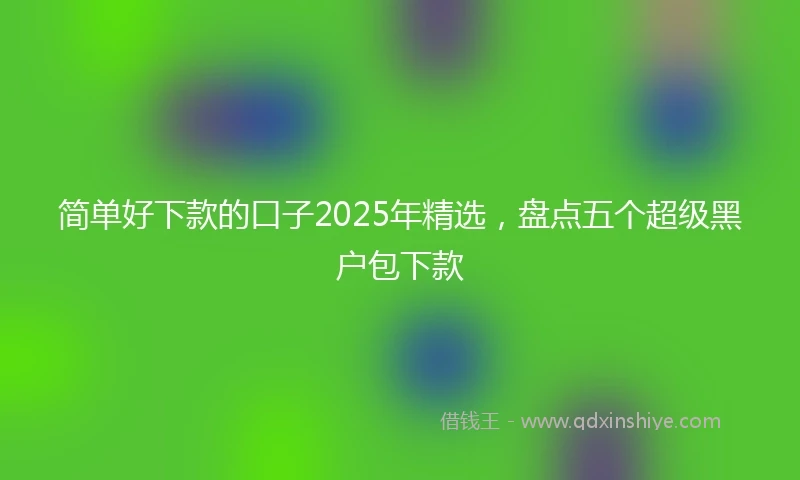 简单好下款的口子2025年精选,盘点五个超级黑户包下款
