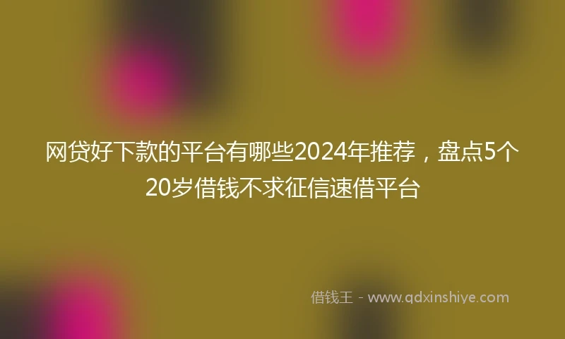 网贷好下款的平台有哪些2024年推荐，盘点5个20岁借钱不求征信速借平台