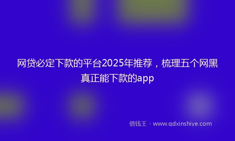 网贷必定下款的平台2025年推荐，梳理五个网黑真正能下款的app