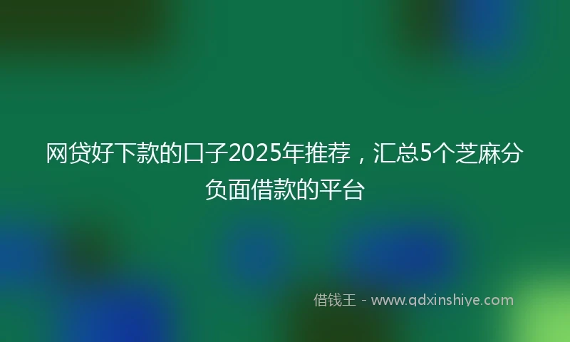 网贷好下款的口子2025年推荐，汇总5个芝麻分负面借款的平台