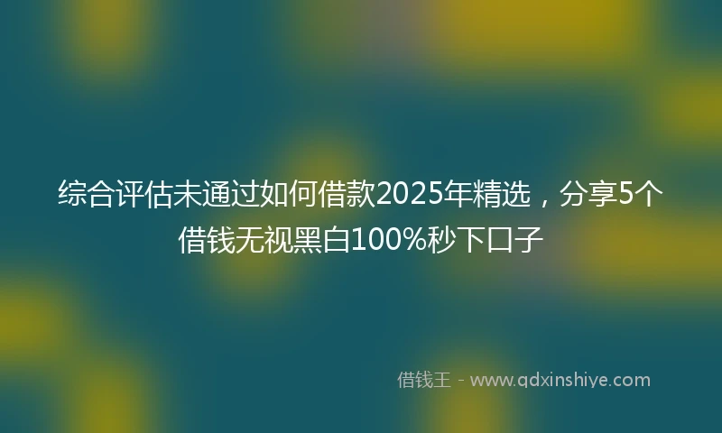 综合评估未通过如何借款2025年精选，分享5个借钱无视黑白100%秒下口子