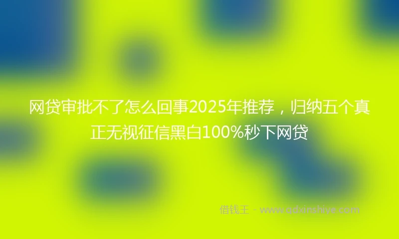 网贷审批不了怎么回事2025年推荐，归纳五个真正无视征信黑白100%秒下网贷
