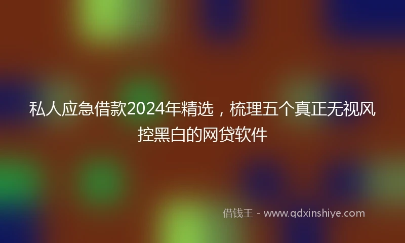 私人应急借款2024年精选，梳理五个真正无视风控黑白的网贷软件