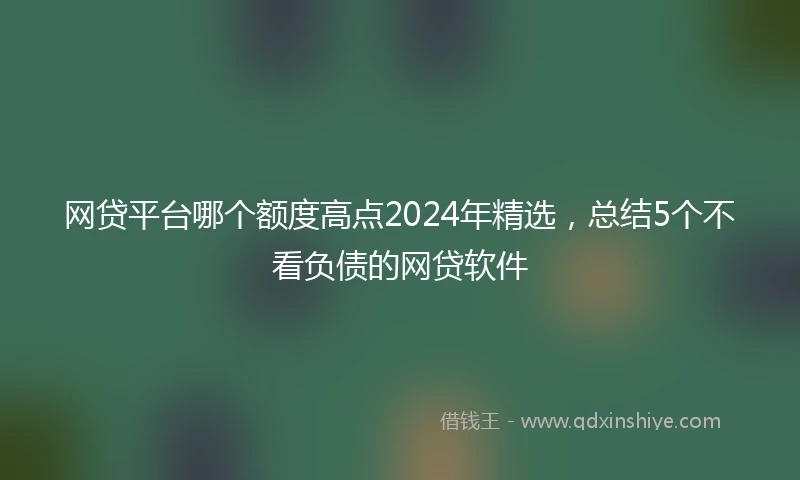 网贷平台哪个额度高点2024年精选，总结5个不看负债的网贷软件