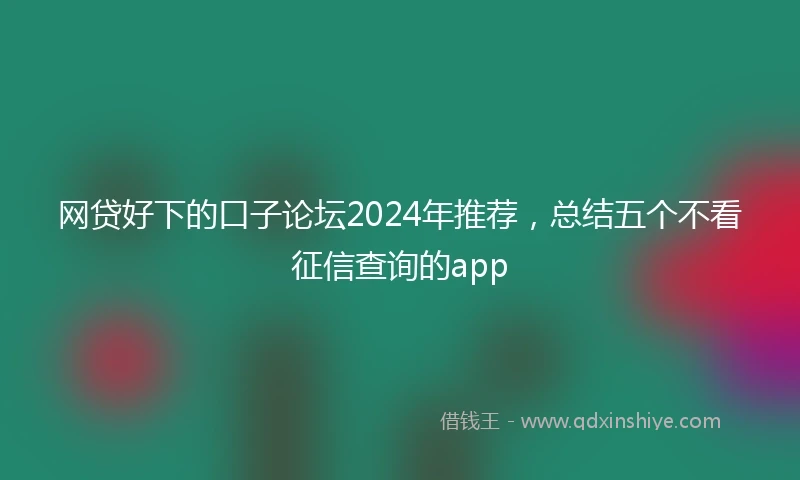 网贷好下的口子论坛2024年推荐，总结五个不看征信查询的app