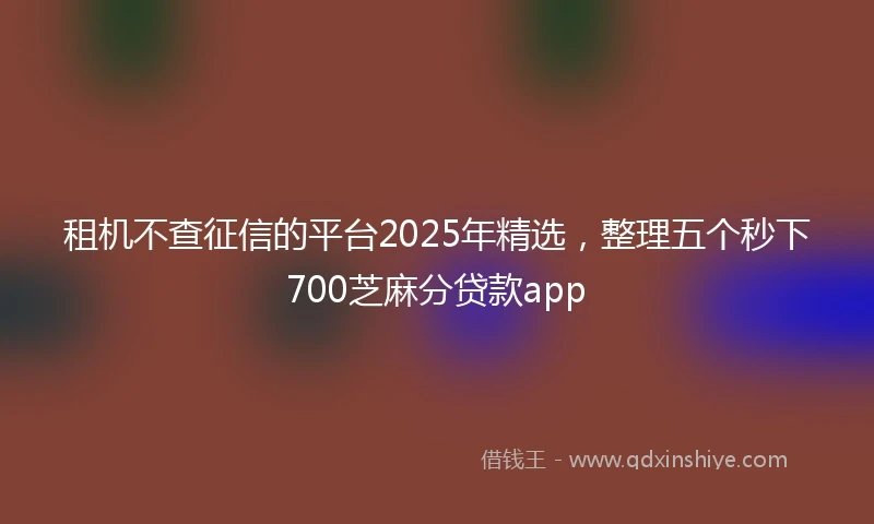 租机不查征信的平台2025年精选，整理五个秒下700芝麻分贷款app
