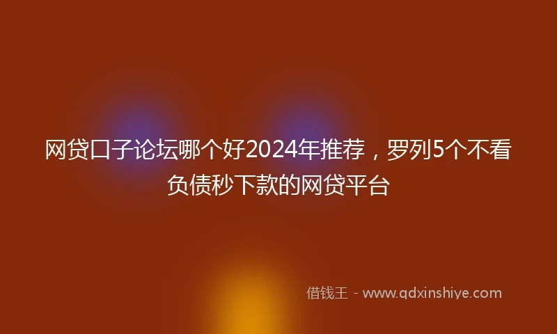 网贷口子论坛哪个好2024年推荐，罗列5个不看负债秒下款的网贷平台