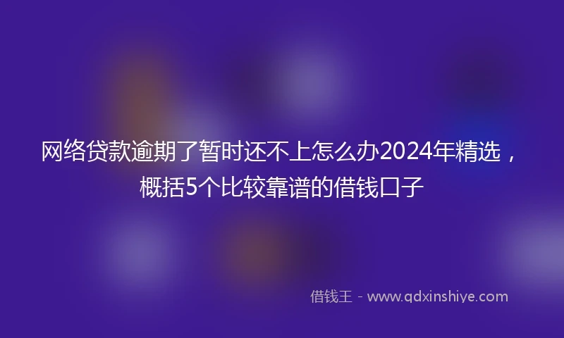 网络贷款逾期了暂时还不上怎么办2024年精选，概括5个比较靠谱的借钱口子