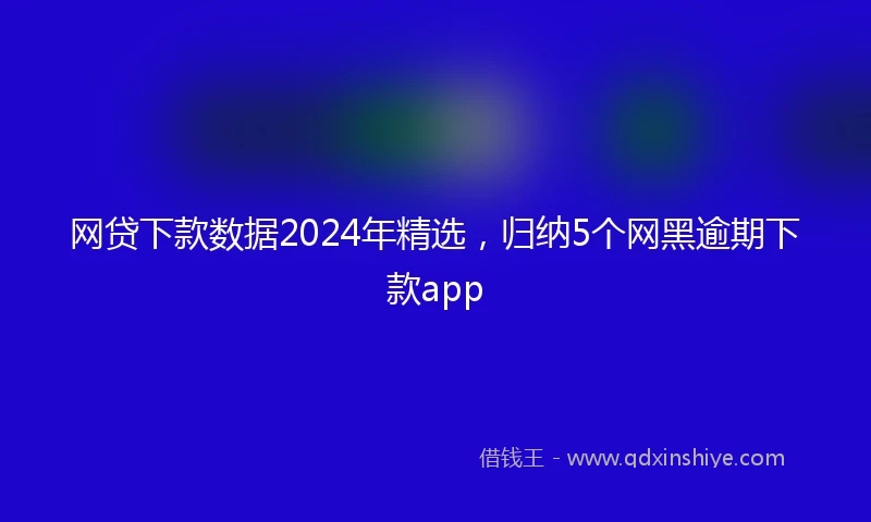 网贷下款数据2024年精选，归纳5个网黑逾期下款app