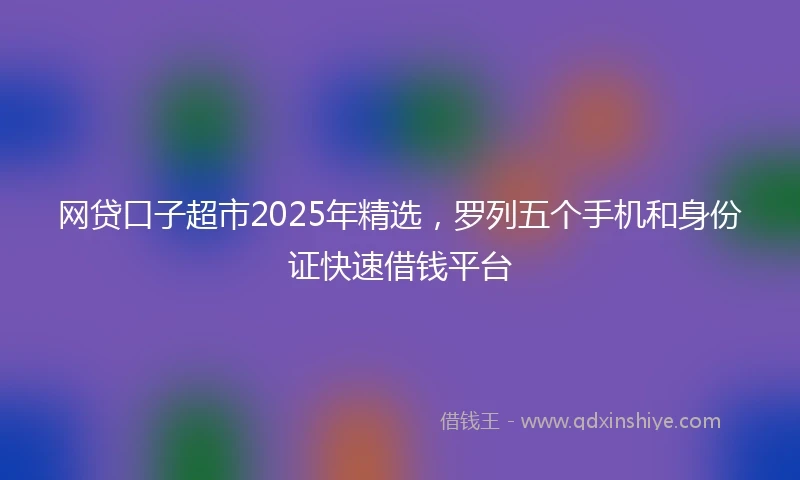 网贷口子超市2025年精选，罗列五个手机和身份证快速借钱平台