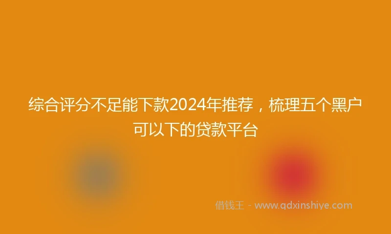 综合评分不足能下款2024年推荐，梳理五个黑户可以下的贷款平台
