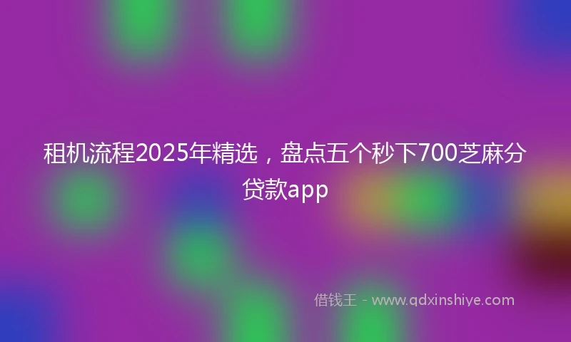 租机流程2025年精选，盘点五个秒下700芝麻分贷款app