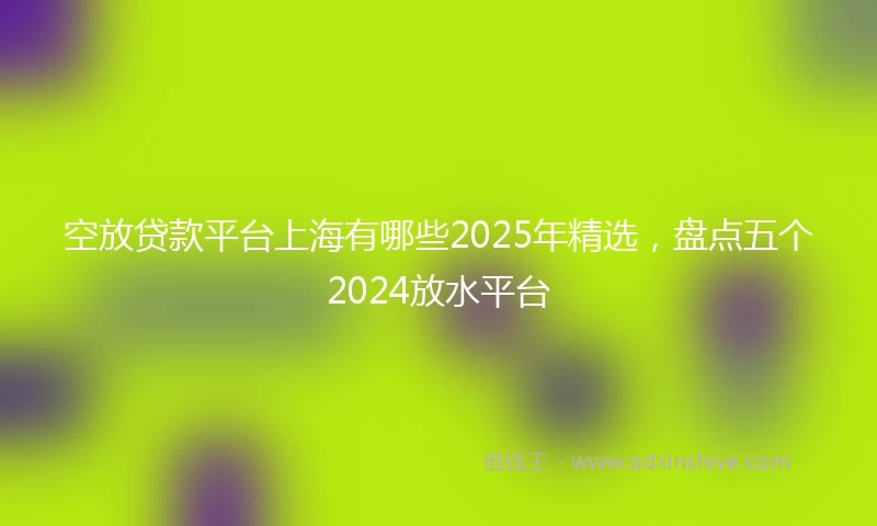 空放贷款平台上海有哪些2025年精选，盘点五个2024放水平台