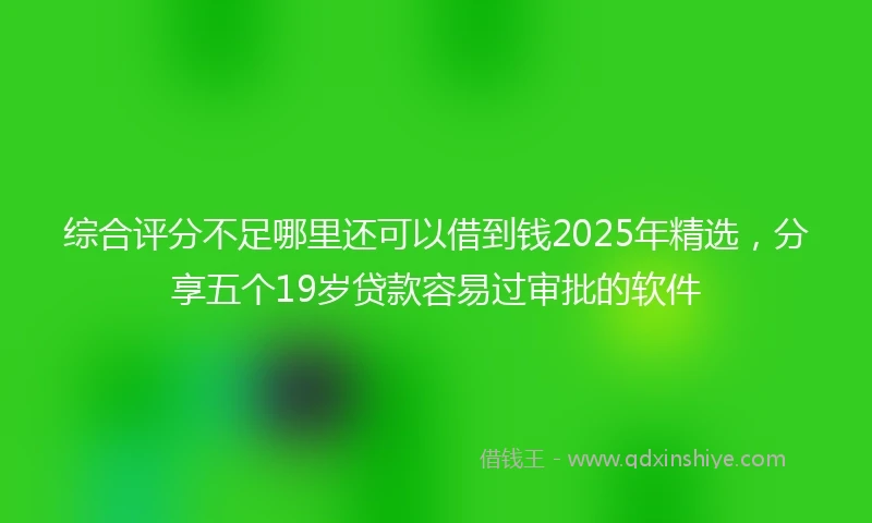 综合评分不足哪里还可以借到钱2025年精选，分享五个19岁贷款容易过审批的软件
