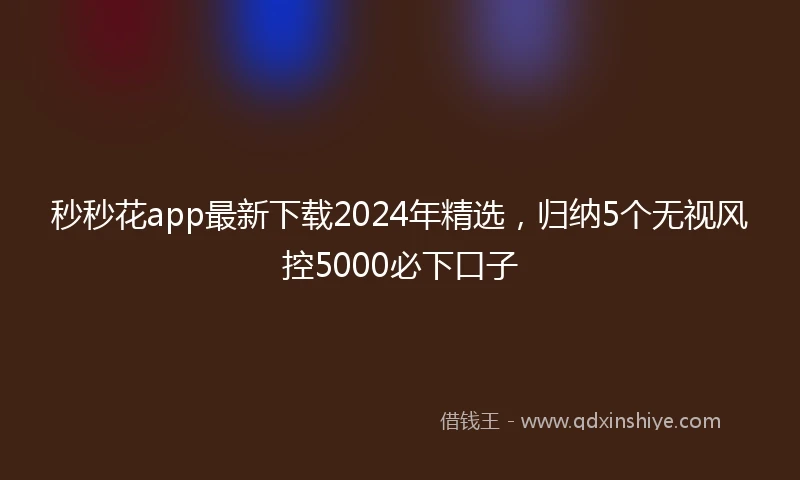 秒秒花app最新下载2024年精选，归纳5个无视风控5000必下口子